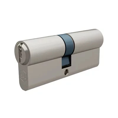 Serrure cylindre 6 goupilles satin nickel 40 x 40 mm