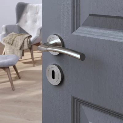 Rosace "Oric" avec trou pour clé - Effet inox