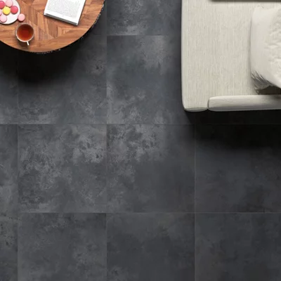 Carrelage de sol intérieur "Anatole" gris anthracite - l. 61 x L. 61 cm