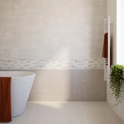 Carrelage mural "Sabio" crème - l. 20 x L. 60 cm