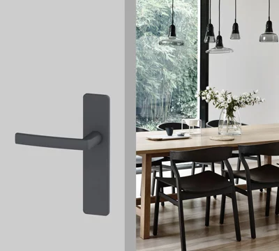 Ensemble poignée de porte "Koya" sans trou - Entraxe 195 mm