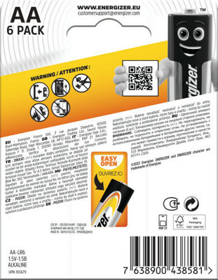 Lot de 6 piles Alcalines Power AA/LR6