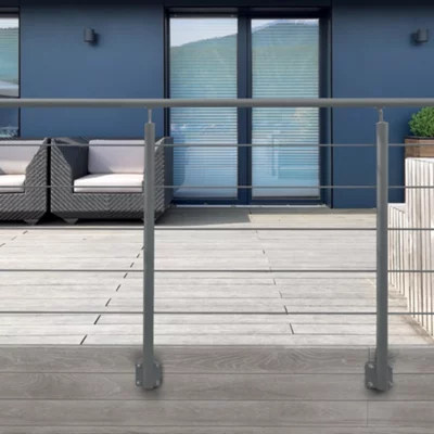 Kit balustrade latérale aluminium "Jorun" H. 1,17 m x L. 2 m