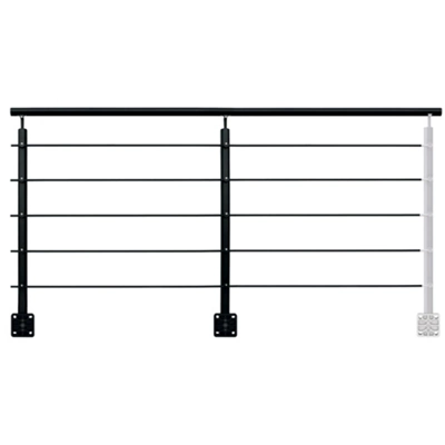 Kit balustrade latérale aluminium noir "Jorun"  H. 1,17 m x L. 2 m