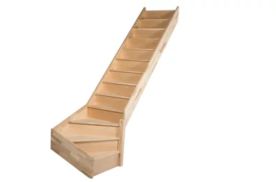Escalier 1/4 tournant droit prémonté hêtre"