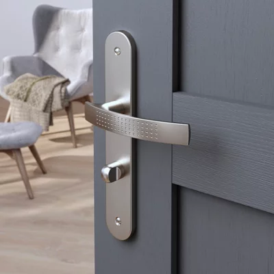Poignée de porte "Edric" avec serrure à condamnation - Entraxe 195 mm