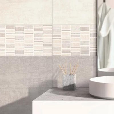 Carrelage mural "Sabio" gris - l. 20 x L. 60 cm