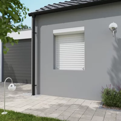 Volet roulant manuel PVC blanc 125 x 120 cm