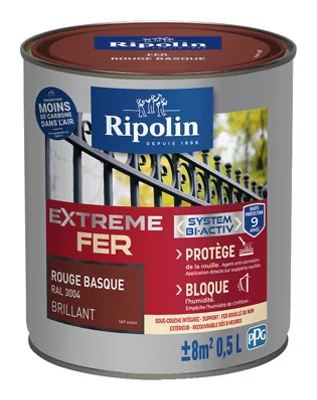 Peinture métal extérieur brillant 0,5 L rouge basque