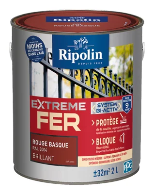 Peinture métal extérieur brillant 2 L rouge basque