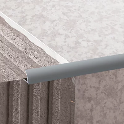 Profile 1/4 rond pvc 2,50 m x 9 mm - gris clair