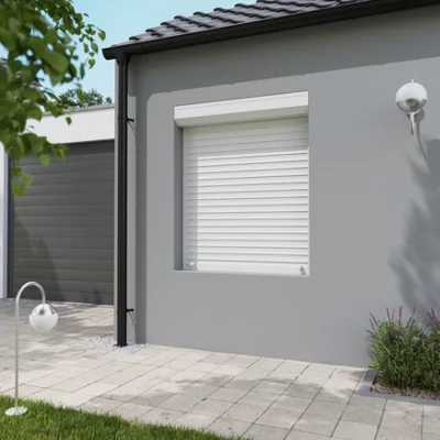 Volet roulant manuel PVC blanc 145 x 120 cm