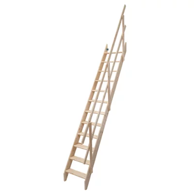 Echelle de meunier en sapin + rampe H. 2,84 m