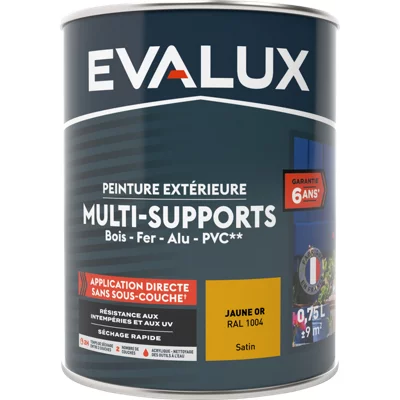 Peinture extérieure Satin multi supports 0,75 L jaune d'or