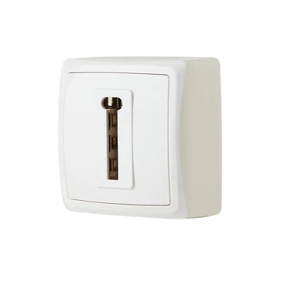 Prise téléphone en saillie blanche "Barran"