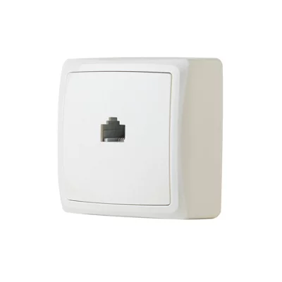 Prise Ethernet RJ45 en saillie blanche "Barran"
