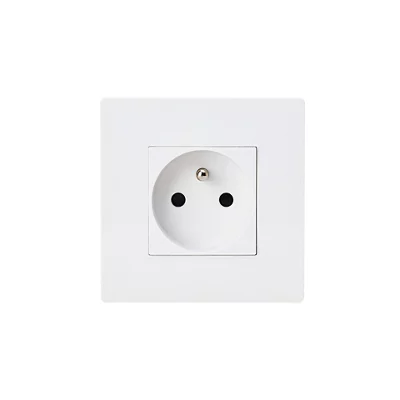 Prise blanche 2P + Terre complète à encastrer