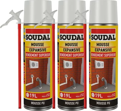 Lot de 3 mousses expansives intérieur et extérieur 500 ml