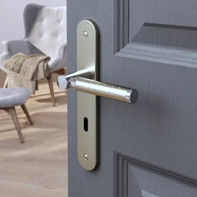 Poignée de porte "Bernice" avec trou pour clé - Entraxe 195 mm
