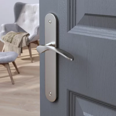 Poignée de porte "Loric" sans trou - Entraxe 195 mm