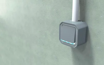 Poussoir NO lumineux "Plexo" complet saillie - Gris