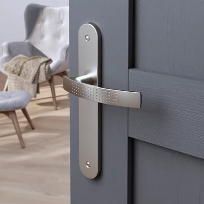 Poignée de porte "Edric" sans trou - Entraxe 195 mm