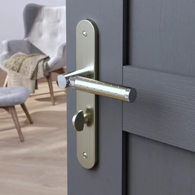 Poignée de porte "Bernice" avec serrure à condamnation - Entraxe 195 mm