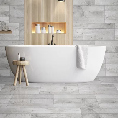 Carrelage de sol intérieur "Conny" blanc - l. 30 x L. 61 cm