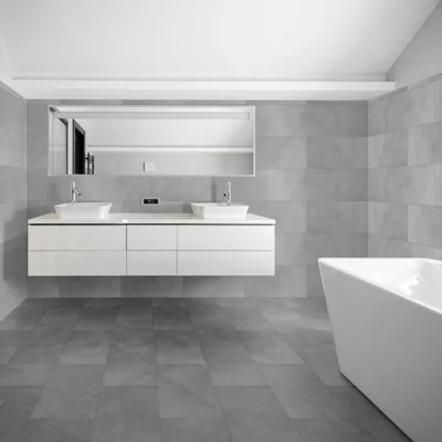 Carrelage de sol intérieur Konkrete gris - l. 30 x L. 61 cm