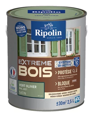 Peinture bois intérieur et extérieur satin 2,5 L vert olive