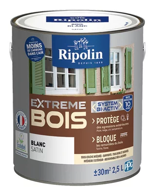 Peinture bois intérieur et extérieur satin 2,5 L  blanc