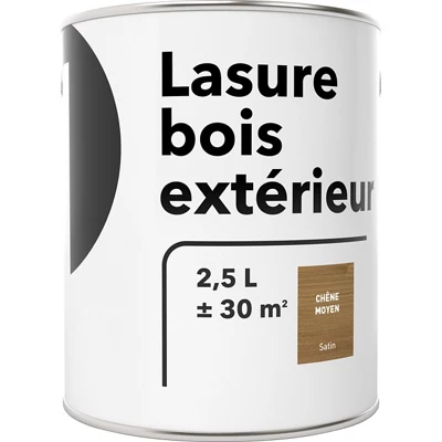 Lasure bois extérieur chêne moyen 2,5 L satin