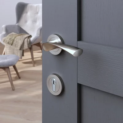 Rosace "Oric" avec trou pour cylindre - Effet nickel