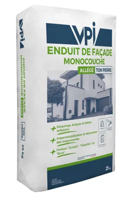 Enduit de façade monocouche ton pierre - 25 kg