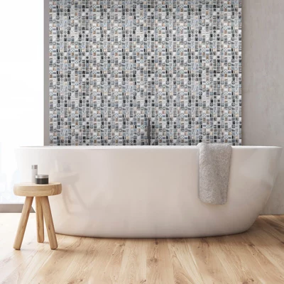 Mosaïque de verre "Haldore" gris - l. 29,8 x L. 29,8 cm