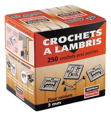 250 clips + 250 clous pour lambris bois