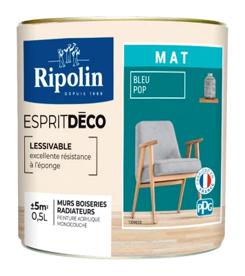 Peinture mur intérieur Mat 0,5 L Bleu pop