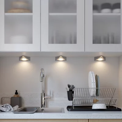 3 lampes led triangle 9 W 4000 K argenté "Narcille"