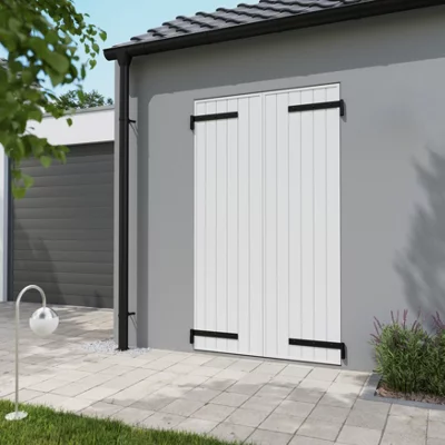 Volet battant 2 panneaux PVC blanc 215 x 120 cm