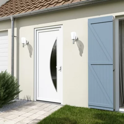 Porte entrée PVC blanc "Ferla" H. 215 x l. 90 gauche