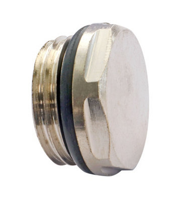 Bouchon obturateur de radiateur 15/21 en laiton nickelé