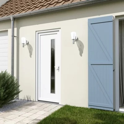 Porte entrée PVC blanc "Elen" H. 215 x l. 90 gauche