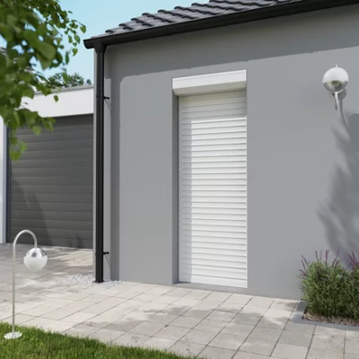 Volet roulant motorisé radio aluminium blanc 215 x 80 cm
