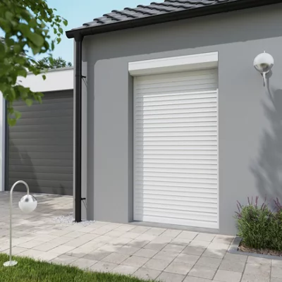 Volet roulant motorisé radio aluminium blanc 215 x 120 cm