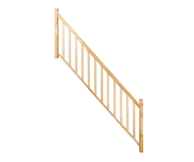 Balustrade verticale tournant en hêtre "Fineas" escalier 1/4