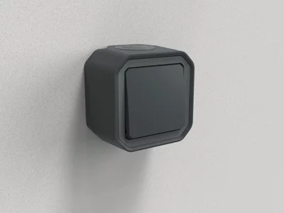 Interrupteur va-et-vient "Plexo" complet saillie - Gris anthracite