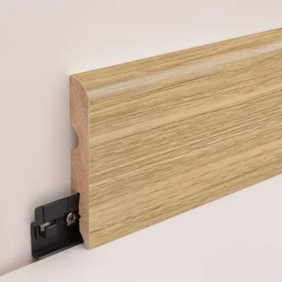 Plinthe à clipser "Horeshoe" mat effet bois beige L. 220 x H. 8 cm x Ép. 13 mm