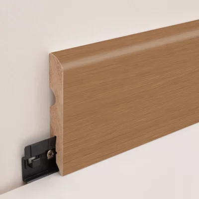 Plinthe à clipser "Feiticeira" mat effet bois marron L. 220 x H. 8 cm x Ép. 13 mm