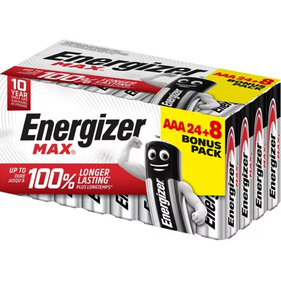 Lot de 24 + 8 piles Energizer max AAA CHP