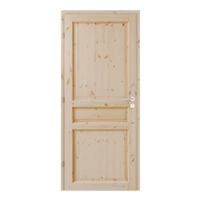 Bloc porte intérieur 3 panneaux effet pin 83 cm poussant droit ORDESA